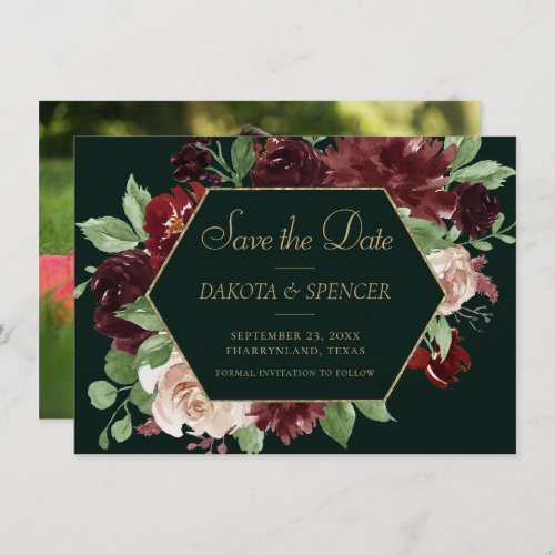 Rustic Bloom  Terracotta and Marsala Red Wreath Save The Date