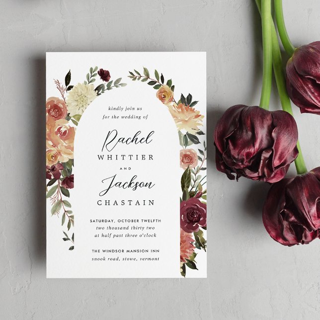 Rustic Bloom Watercolor Floral Arch Invitation (Creator Uploaded)