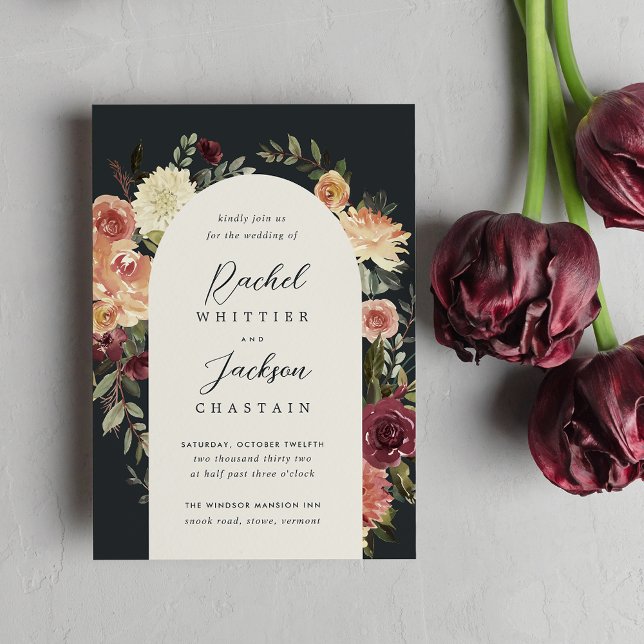 Rustic Bloom Watercolor Floral Arch Wedding Invitation (Creator Uploaded)
