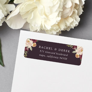 Rustic Bloom Watercolor Floral Return Address Label