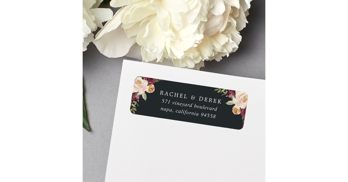 Rustic Bloom Watercolor Floral Return Address Label | Zazzle