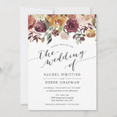 Rustic Bloom Watercolor Floral Wedding Invitation (Front)