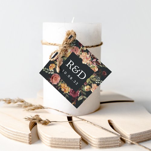 Rustic Bloom  Watercolor Frame Wedding Favor Tags