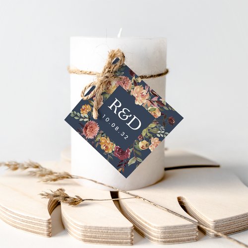 Rustic Bloom  Watercolor Frame Wedding Favor Tags