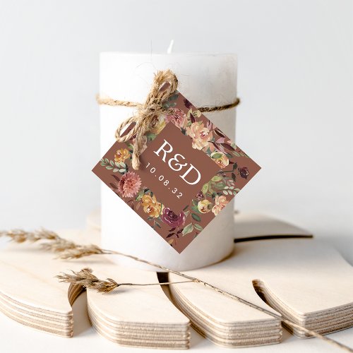 Rustic Bloom  Watercolor Frame Wedding Favor Tags