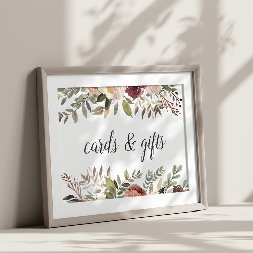 Rustic Bloom Wedding Cards  Gifts Sign