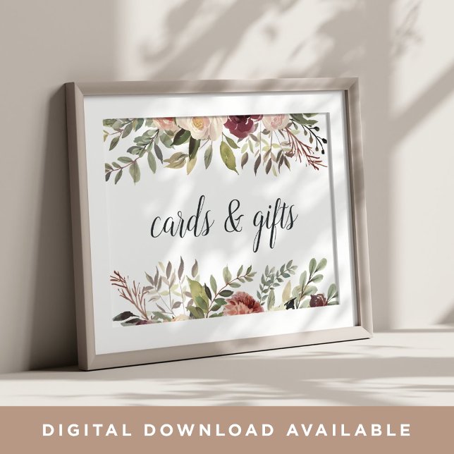Rustic Bloom Wedding Cards & Gifts Sign (Creator Uploaded)
