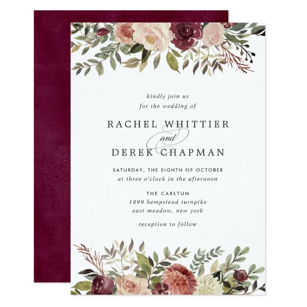 256236029263180542 Rustic Bloom Wedding Invitation