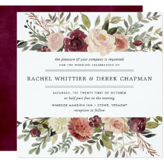 Rustic Bloom Wedding Invitation | Square