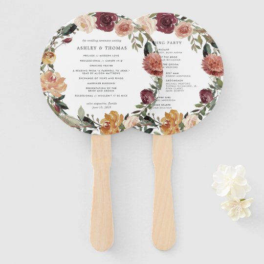 wedding program hand fan