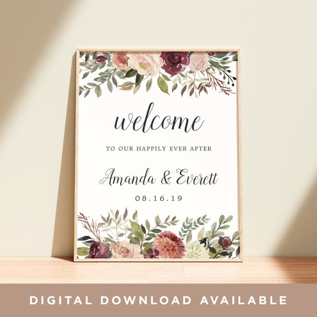 Rustic Bloom Wedding Welcome Poster (Creator Uploaded)