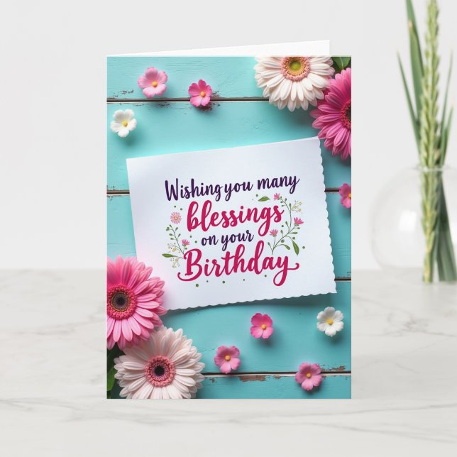 Rustic Blooms Birthday Card (Front)
