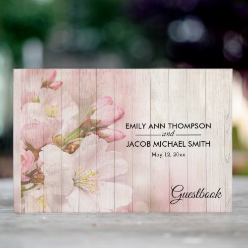 Rustic Blooms  Cherry Blossom Wedding Guest Book