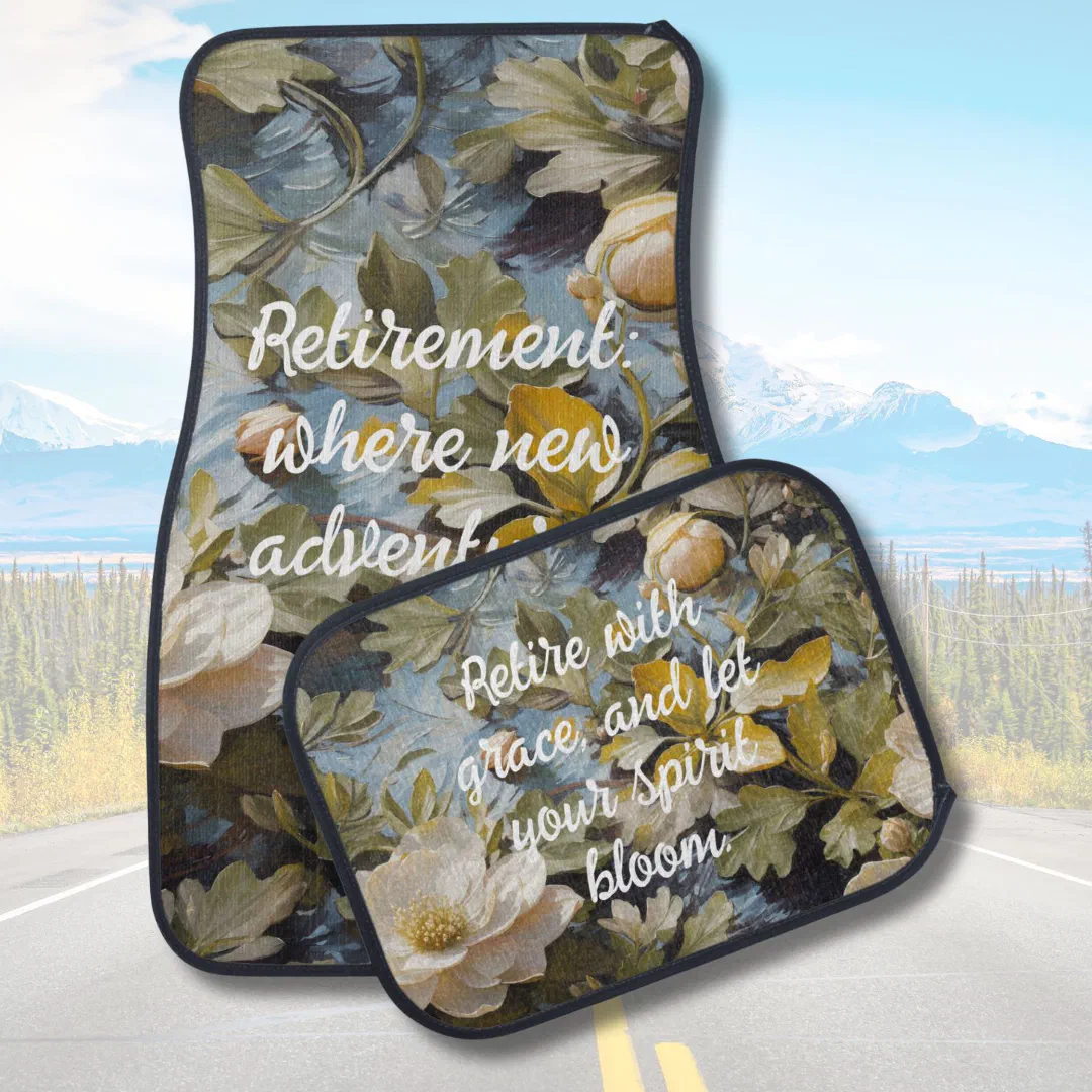 Rustic Blooms Custom Retirement Gifts for Her Car Floor Mat (Rustic Blooms Custom Retirement Gifts for Her)