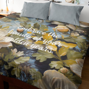 Rustic Blooms Custom Retirement Gifts for Her Duvet Cover