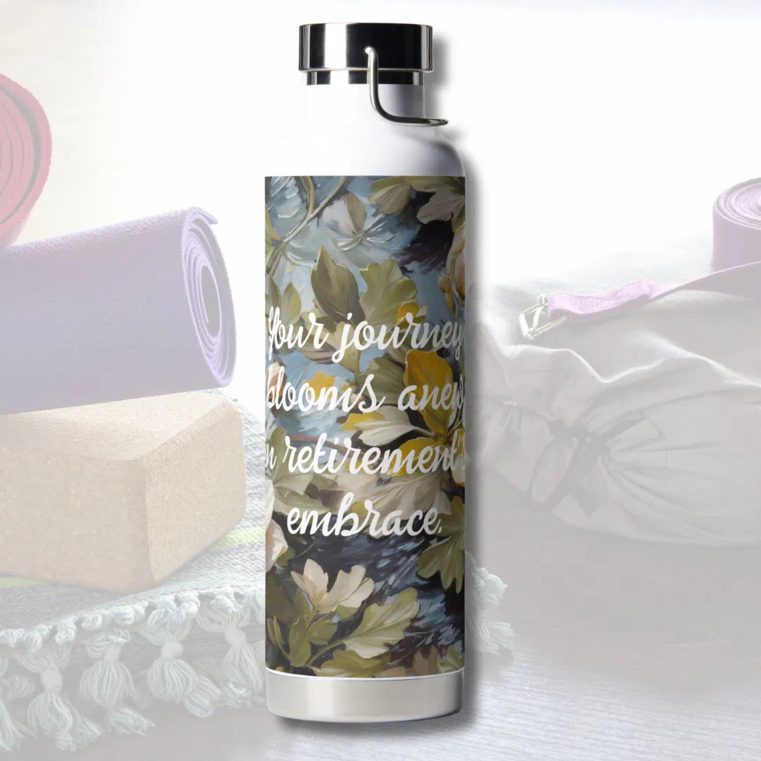 Rustic Blooms Custom Retirement Gifts for Her Water Bottle (Rustic Blooms Custom Retirement Gifts for Her)