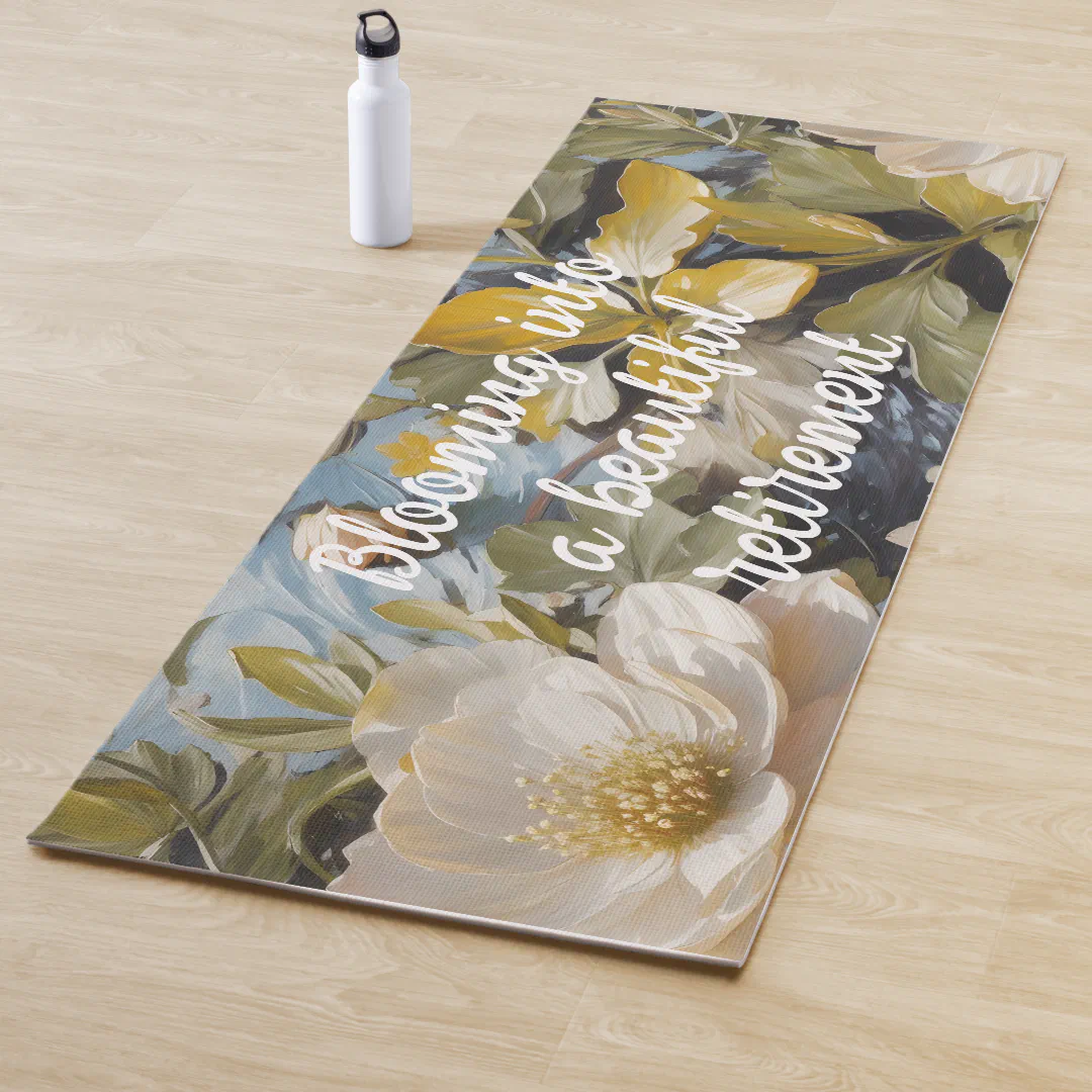 Rustic Blooms Custom Retirement Gifts for Her Yoga Mat (In Situ)