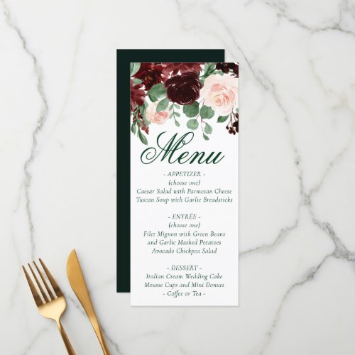 Rustic Blooms  Terracotta and Marsala Red Garland Menu