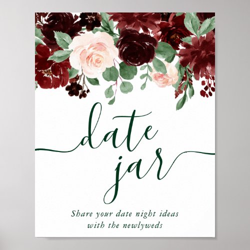 Rustic Blooms  Terracotta Marsala Date Night Jar Poster