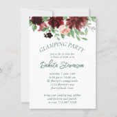 Rustic Blooms | Terracotta Marsala Red Glamping Invitation (Front)