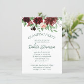Rustic Blooms | Terracotta Marsala Red Glamping Invitation (Standing Front)