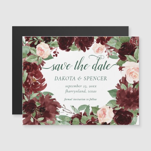 Rustic Blooms  Terracotta Marsala Save the Date Magnetic Invitation