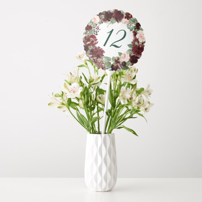 Rustic Blooms | Terracotta Marsala Table Number Balloon (Vase)