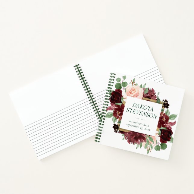 Rustic Blooms | Terracotta Red Photo Guest Book (Inside)
