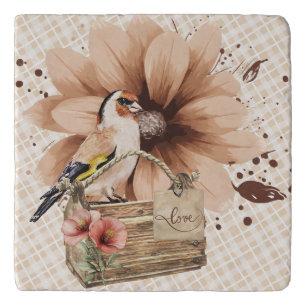 Rustic Blossom Bird Nook Trivet