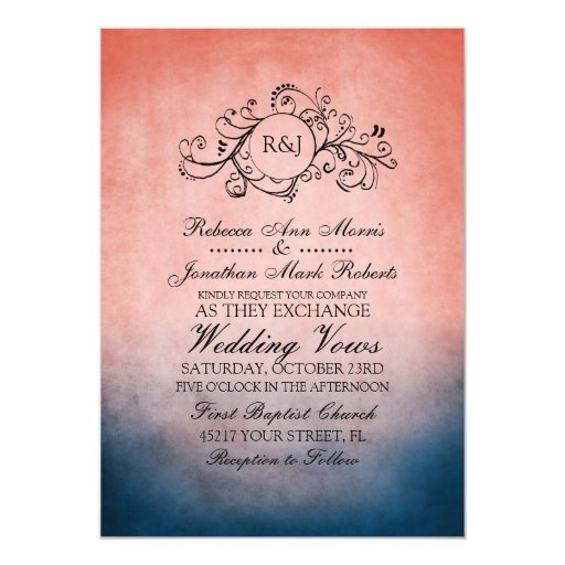 Pink And Blue Wedding Invitations 9