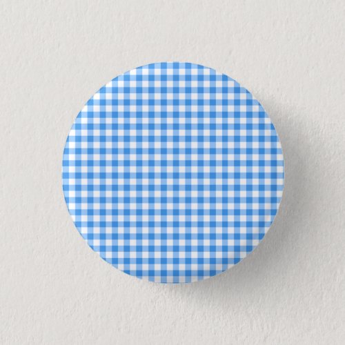 Rustic Blue And White Gingham Pattern Button