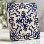 Rustic Blue and White Majolica Ceramic Tile<br><div class="desc">This rustic tile features a traditional blue and white Majolica design with intricate floral and scrollwork details. Its distressed finish adds an authentic vintage touch, perfect for Mediterranean, farmhouse, or classic decor styles. The symmetrical pattern creates a cohesive and timeless look, making it an excellent choice for backsplashes, accent walls,...</div>
