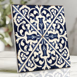Rustic Blue and White Sicilian Majolica Ceramic Tile<br><div class="desc">Bring timeless Mediterranean charm to your décor with this rustic tile featuring intricate blue and white floral arabesques. Its distressed edges and hand-painted Sicilian majolica feel evoke a sense of heritage and artisanal craftsmanship. The symmetrical design is perfect for backsplashes, accent walls, or creating a statement piece that captures the...</div>
