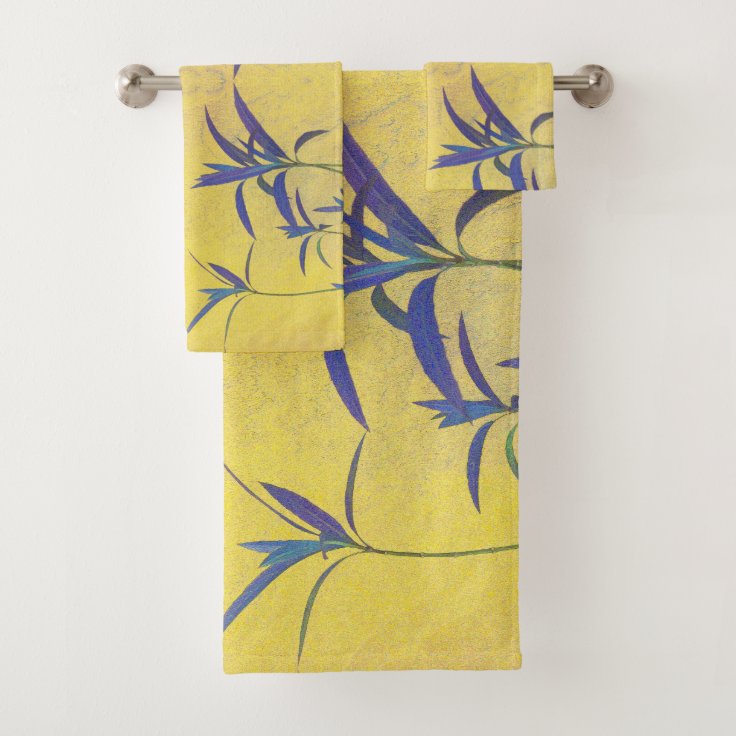 Rustic Blue and Yellow Bath Towel Set Zazzle