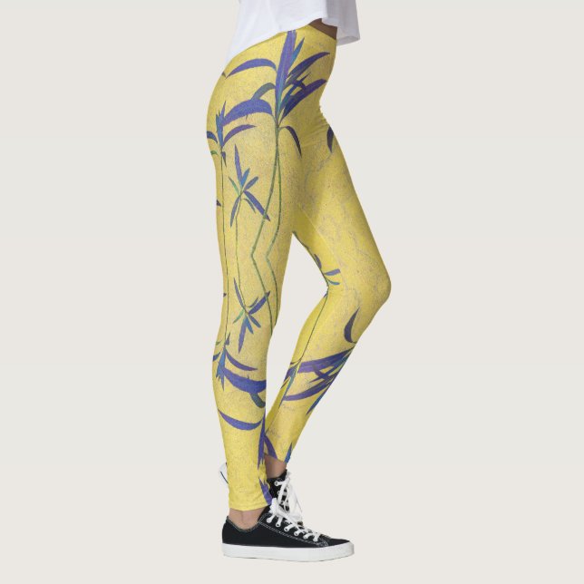 Rustic Blue and Yellow Leggings (Right)