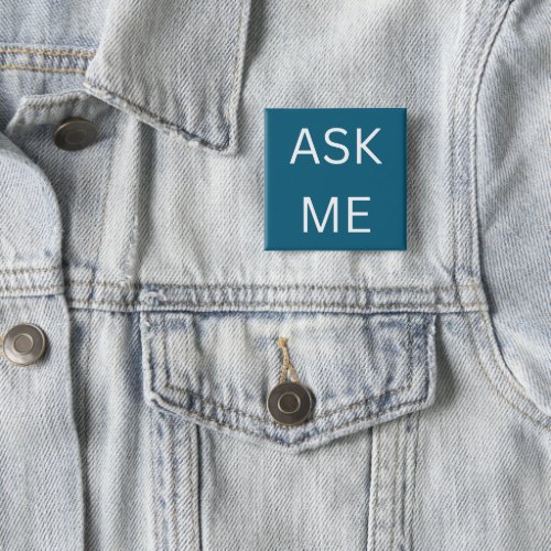 Rustic Blue Ask Me Button Volunteer business 