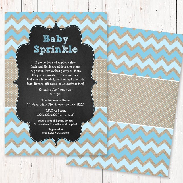 Rustic Blue Baby Sprinkle Invite / boy baby shower (Creator Uploaded)
