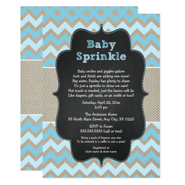 Rustic Blue Baby Sprinkle Invite Boy Shower Zazzle Baby Sprinkle Invite Boy Shower