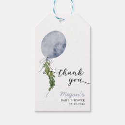 Rustic Blue Balloon Thank You Baby Shower Gift Tags