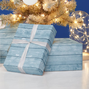 Rustic Blue Barn Wood Wrapping Paper