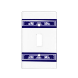 Rustic blue bear pinecone light switch cover