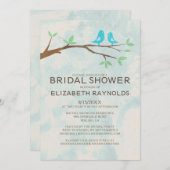 Rustic Blue Bird Bridal Shower Invitations (Front/Back)