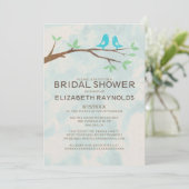 Rustic Blue Bird Bridal Shower Invitations (Standing Front)