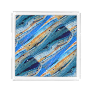rustic blue boards acrylic tray