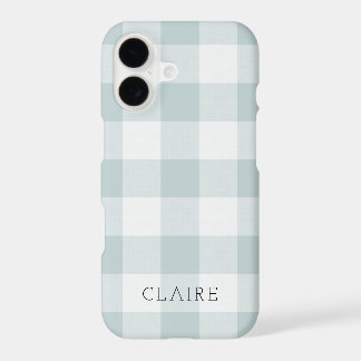 Rustic Blue Buffalo Check Monogram iPhone 17 Case