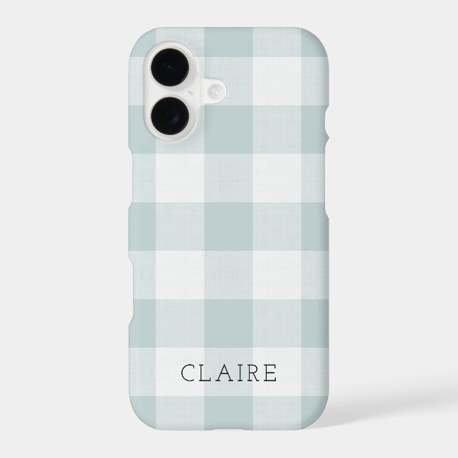 Rustic Blue Buffalo Check Monogram Case-Mate iPhone Case (Back)