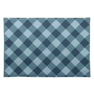 Rustic Blue Buffalo Plaid Holiday Cloth Placemat