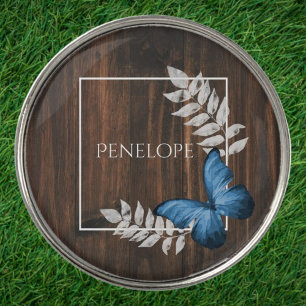 Rustic Blue Butterfly Golf Ball Marker