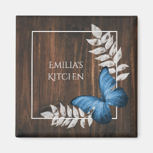 Rustic Blue Butterfly Magnet