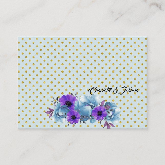 Rustic Blue Cottage Roses Wedding Suite Reception Enclosure Card (Front)